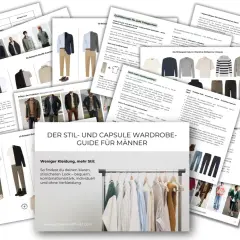 Ein Mann sortiert Kleidung für seinen Capsule Kleiderschrank. Der Guide zeigt Outfit-Ideen und Styling-Tipps.