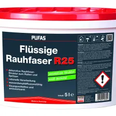 PUFAS Flüssige Rauhfaser R25: dekorative Struktur zum Rollen und Spritzen. Wasserdampfdiffusionsfähig, lösungsmittelfrei.