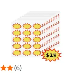 Aufkleber mit Sternform, ideal für Flohmarkt Preisschilder. Ja oder Nein? Hier sind sie, bereit für deine Angebote!