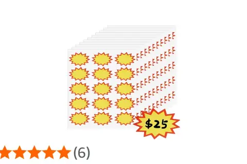 Aufkleber mit Sternform, ideal für Flohmarkt Preisschilder. Ja oder Nein? Hier sind sie, bereit für deine Angebote!