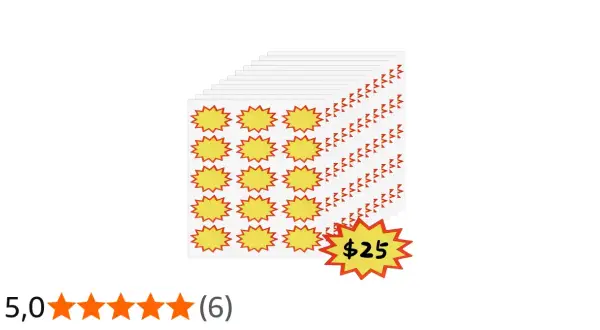 Aufkleber mit Sternform, ideal für Flohmarkt Preisschilder. Ja oder Nein? Hier sind sie, bereit für deine Angebote!