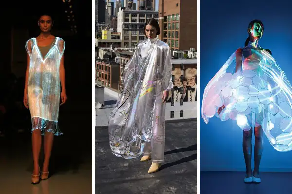 Leuchtende Kleider, transparente Stoffe und futuristische Designs – das ist Kleidung der Zukunft.